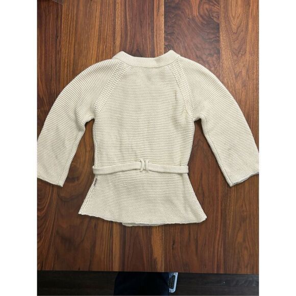 Burberry Kids' Cream Belted Knit Alpaca Blend Double Breasted Sweater Size Large - Picture 7 of 12